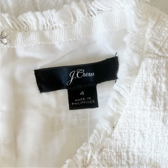 NWT J.CREW White Tweed Shift Dress Size 4 - Picture 2 of 10